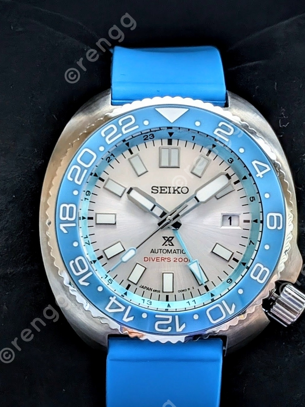 Seiko Prospex Automatic Diver's GMT Willard 45mm - Light Blue & Silver 24jewels